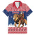 Personalized Liberia Christmas Family Matching Off Shoulder Short Dress and Hawaiian Shirt Black Santa Riding Lion - Merry Christmas - Wonder Print Shop