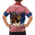 Personalized Liberia Christmas Family Matching Short Sleeve Bodycon Dress and Hawaiian Shirt Black Santa Riding Lion - Merry Christmas - Wonder Print Shop