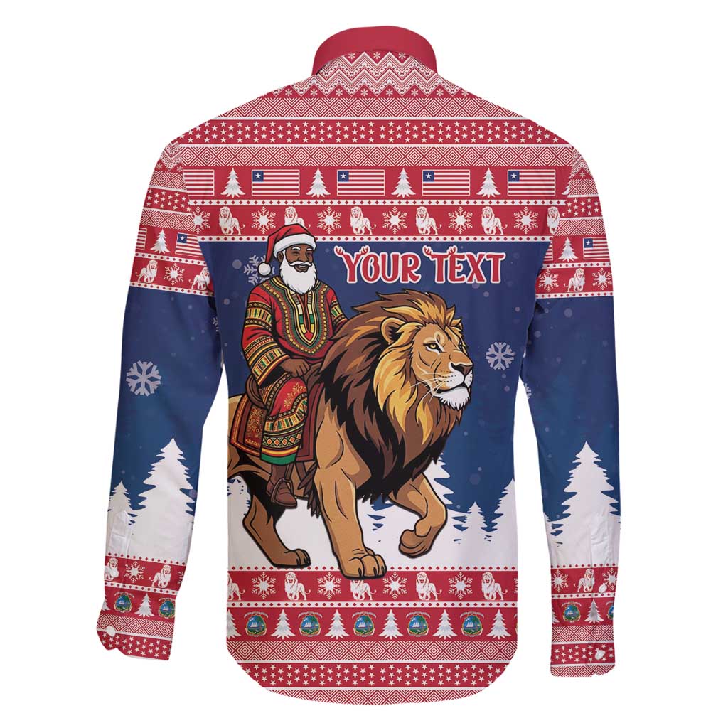 Personalized Liberia Christmas Family Matching Summer Maxi Dress and Hawaiian Shirt Black Santa Riding Lion - Merry Christmas - Wonder Print Shop