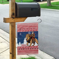 Liberia Christmas Garden Flag Black Santa Riding Lion - Merry Christmas - Wonder Print Shop