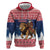 Personalized Liberia Christmas Hoodie Black Santa Riding Lion - Merry Christmas - Wonder Print Shop