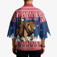 Personalized Liberia Christmas Kimono Black Santa Riding Lion - Merry Christmas - Wonder Print Shop