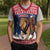 Personalized Liberia Christmas Knitted V-Neck Vest Black Santa Riding Lion - Merry Christmas - Wonder Print Shop