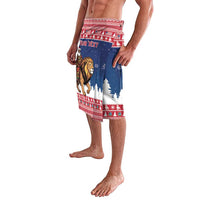Personalized Liberia Christmas Lavalava Black Santa Riding Lion - Merry Christmas - Wonder Print Shop