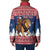 Personalized Liberia Christmas Padded Jacket Black Santa Riding Lion - Merry Christmas - Wonder Print Shop