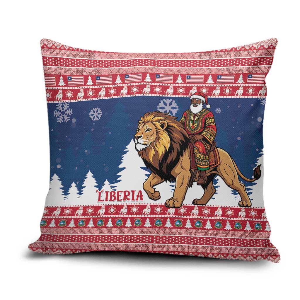 Liberia Christmas Pillow Cover Black Santa Riding Lion - Merry Christmas - Wonder Print Shop