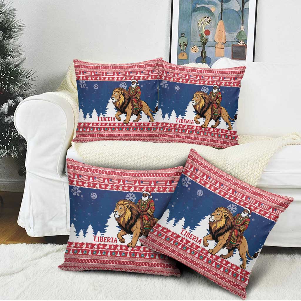 Liberia Christmas Pillow Cover Black Santa Riding Lion - Merry Christmas - Wonder Print Shop
