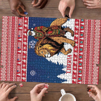 Liberia Christmas Puzzle Black Santa Riding Lion - Merry Christmas - Wonder Print Shop