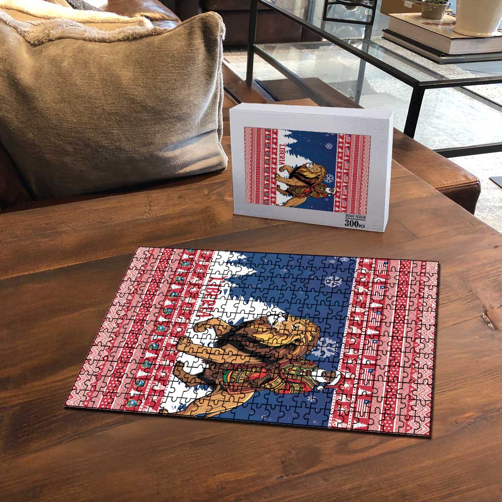 Liberia Christmas Puzzle Black Santa Riding Lion - Merry Christmas - Wonder Print Shop