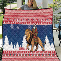 Liberia Christmas Quilt Black Santa Riding Lion - Merry Christmas - Wonder Print Shop