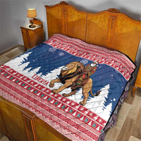 Liberia Christmas Quilt Black Santa Riding Lion - Merry Christmas - Wonder Print Shop