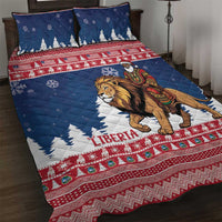 Liberia Christmas Quilt Bed Set Black Santa Riding Lion - Merry Christmas - Wonder Print Shop