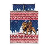 Liberia Christmas Quilt Bed Set Black Santa Riding Lion - Merry Christmas - Wonder Print Shop