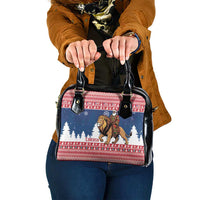Liberia Christmas Shoulder Handbag Black Santa Riding Lion - Merry Christmas - Wonder Print Shop
