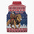 Personalized Liberia Christmas Sleeveless Puffer Jacket Black Santa Riding Lion - Merry Christmas - Wonder Print Shop