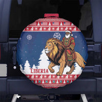 Liberia Christmas Spare Tire Cover Black Santa Riding Lion - Merry Christmas - Wonder Print Shop