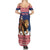 Personalized Liberia Christmas Summer Maxi Dress Black Santa Riding Lion - Merry Christmas - Wonder Print Shop