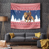 Liberia Christmas Tapestry Black Santa Riding Lion - Merry Christmas - Wonder Print Shop
