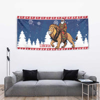 Liberia Christmas Tapestry Black Santa Riding Lion - Merry Christmas - Wonder Print Shop