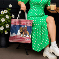 Liberia Christmas Tote Bag Black Santa Riding Lion - Merry Christmas - Wonder Print Shop