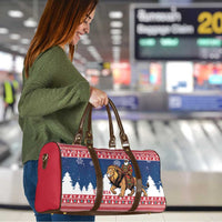 Liberia Christmas Travel Bag Black Santa Riding Lion - Merry Christmas - Wonder Print Shop