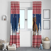 Liberia Christmas Window Curtain Black Santa Riding Lion - Merry Christmas - Wonder Print Shop