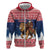 Personalized Liberia Christmas Zip Hoodie Black Santa Riding Lion - Merry Christmas - Wonder Print Shop