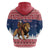 Personalized Liberia Christmas Zip Hoodie Black Santa Riding Lion - Merry Christmas - Wonder Print Shop