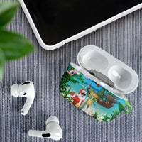 Mayotte Christmas AirPods Case Santa Chill on Tropical Beach - Wonder Print Shop