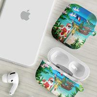 Mayotte Christmas AirPods Case Santa Chill on Tropical Beach - Wonder Print Shop