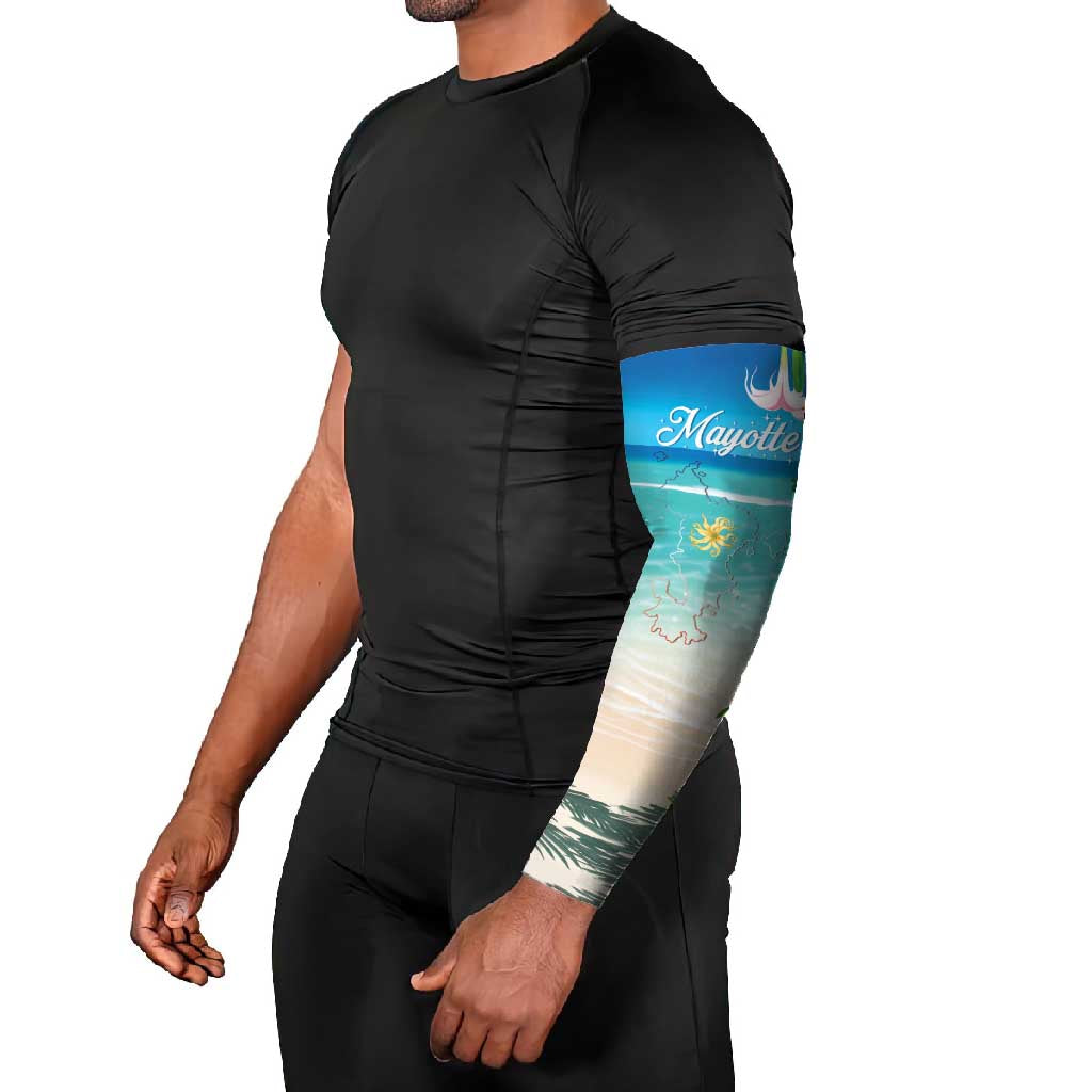 Mayotte Christmas Arm Sleeves Santa Chill on Tropical Beach - Wonder Print Shop