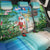 Mayotte Christmas Back Car Seat Cover Santa Chill on Tropical Beach - Wonder Print Shop