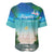 Mayotte Christmas Baseball Jersey Santa Chill on Tropical Beach - Wonder Print Shop