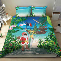 Mayotte Christmas Bedding Set Santa Chill on Tropical Beach - Wonder Print Shop
