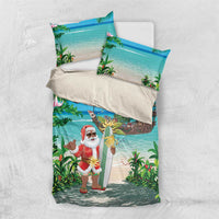 Mayotte Christmas Bedding Set Santa Chill on Tropical Beach - Wonder Print Shop