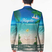Mayotte Christmas Blazer Santa Chill on Tropical Beach - Wonder Print Shop