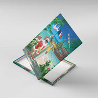 Mayotte Christmas Canvas Wall Art Santa Chill on Tropical Beach - Wonder Print Shop