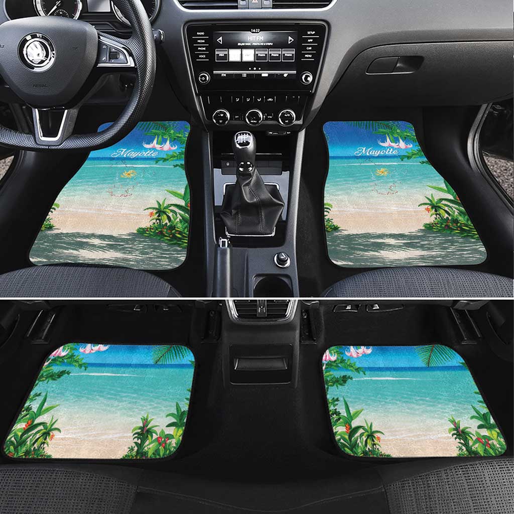 Mayotte Christmas Car Mats Santa Chill on Tropical Beach - Wonder Print Shop
