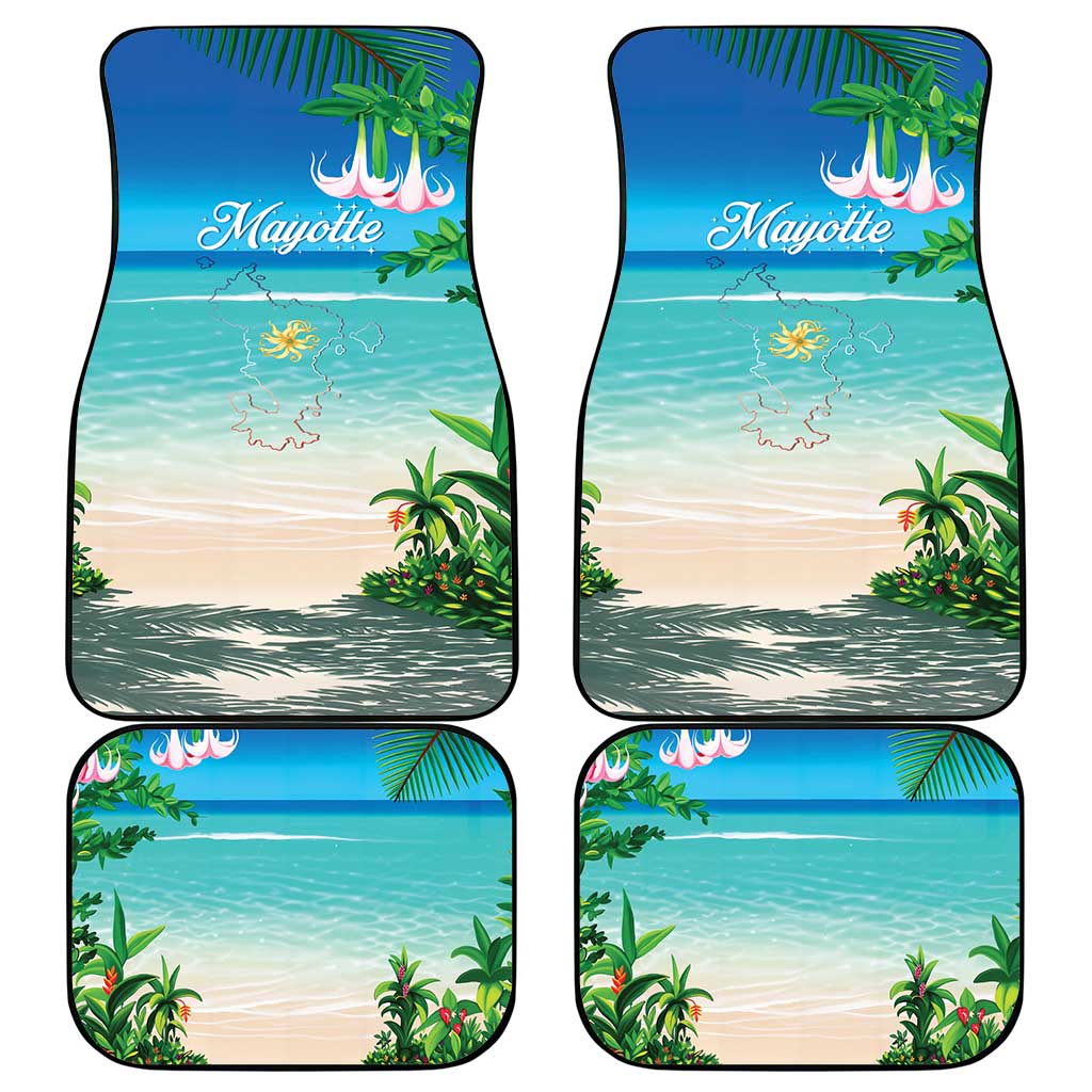 Mayotte Christmas Car Mats Santa Chill on Tropical Beach - Wonder Print Shop