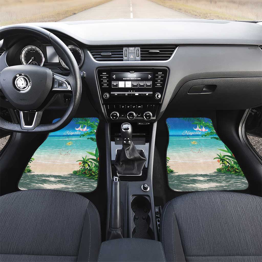 Mayotte Christmas Car Mats Santa Chill on Tropical Beach - Wonder Print Shop