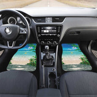 Mayotte Christmas Car Mats Santa Chill on Tropical Beach - Wonder Print Shop