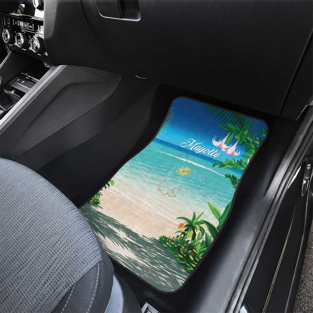 Mayotte Christmas Car Mats Santa Chill on Tropical Beach - Wonder Print Shop