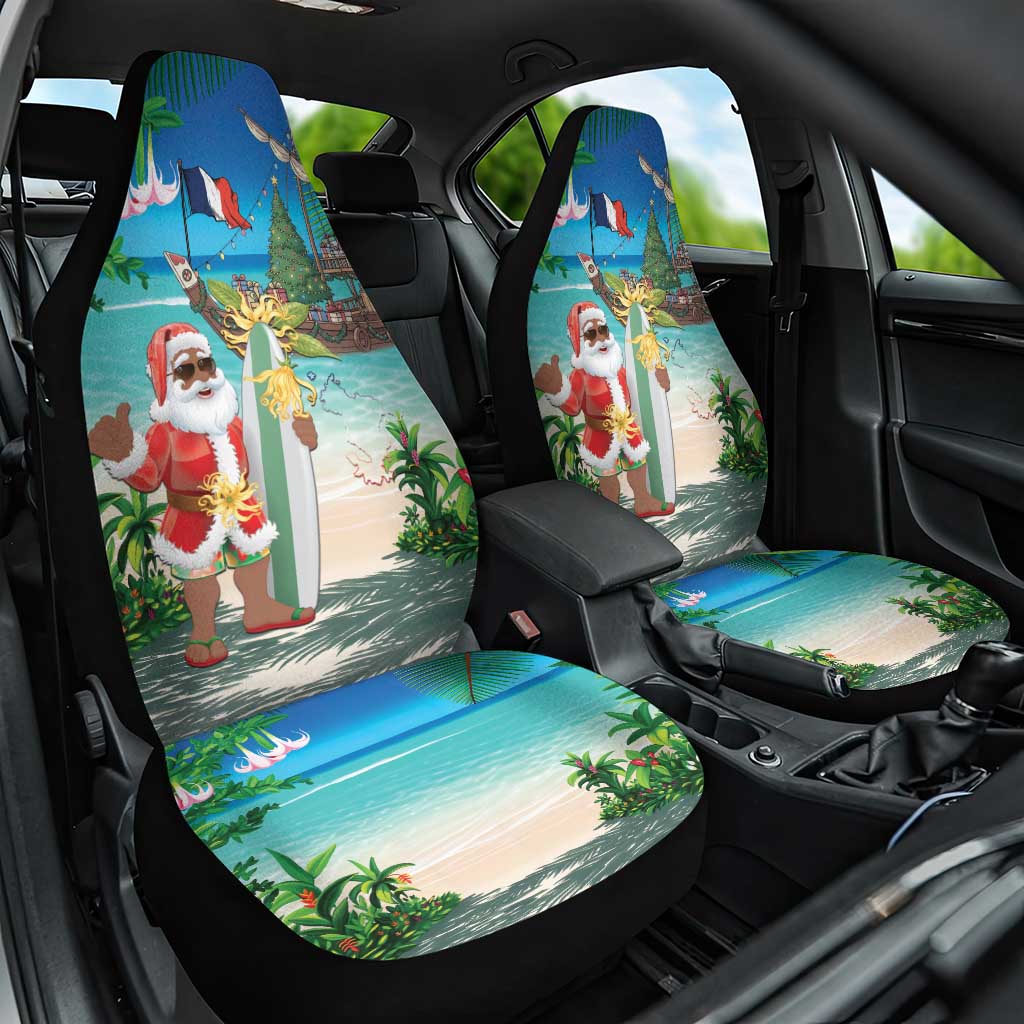 Mayotte Christmas Car Seat Cover Santa Chill on Tropical Beach - Wonder Print Shop