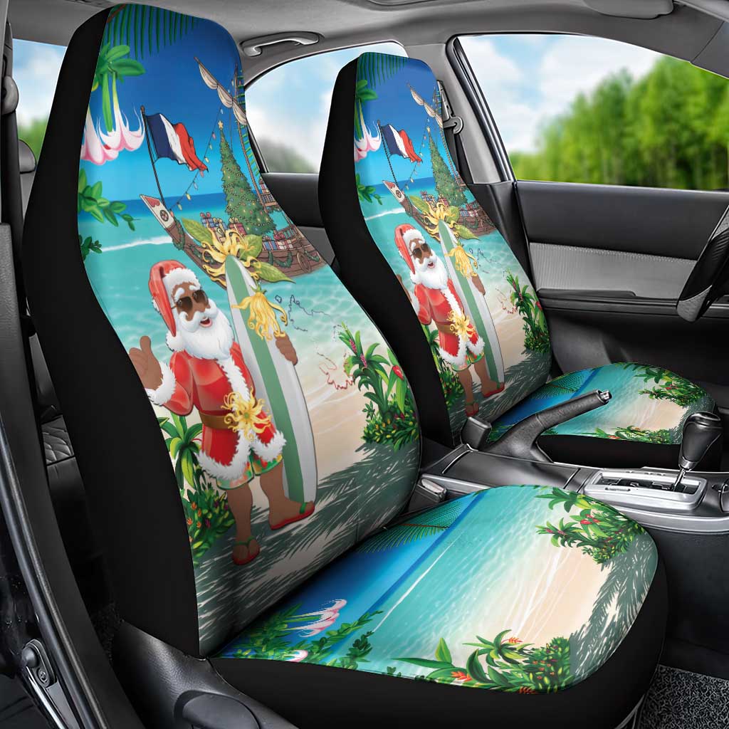 Mayotte Christmas Car Seat Cover Santa Chill on Tropical Beach - Wonder Print Shop