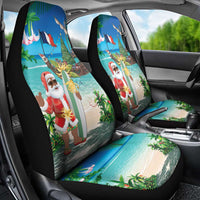 Mayotte Christmas Car Seat Cover Santa Chill on Tropical Beach - Wonder Print Shop