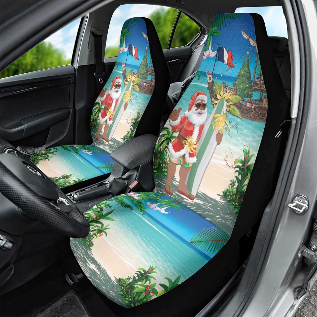Mayotte Christmas Car Seat Cover Santa Chill on Tropical Beach - Wonder Print Shop