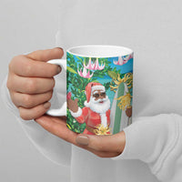 Mayotte Christmas Ceramic Mug Santa Chill on Tropical Beach - Wonder Print Shop