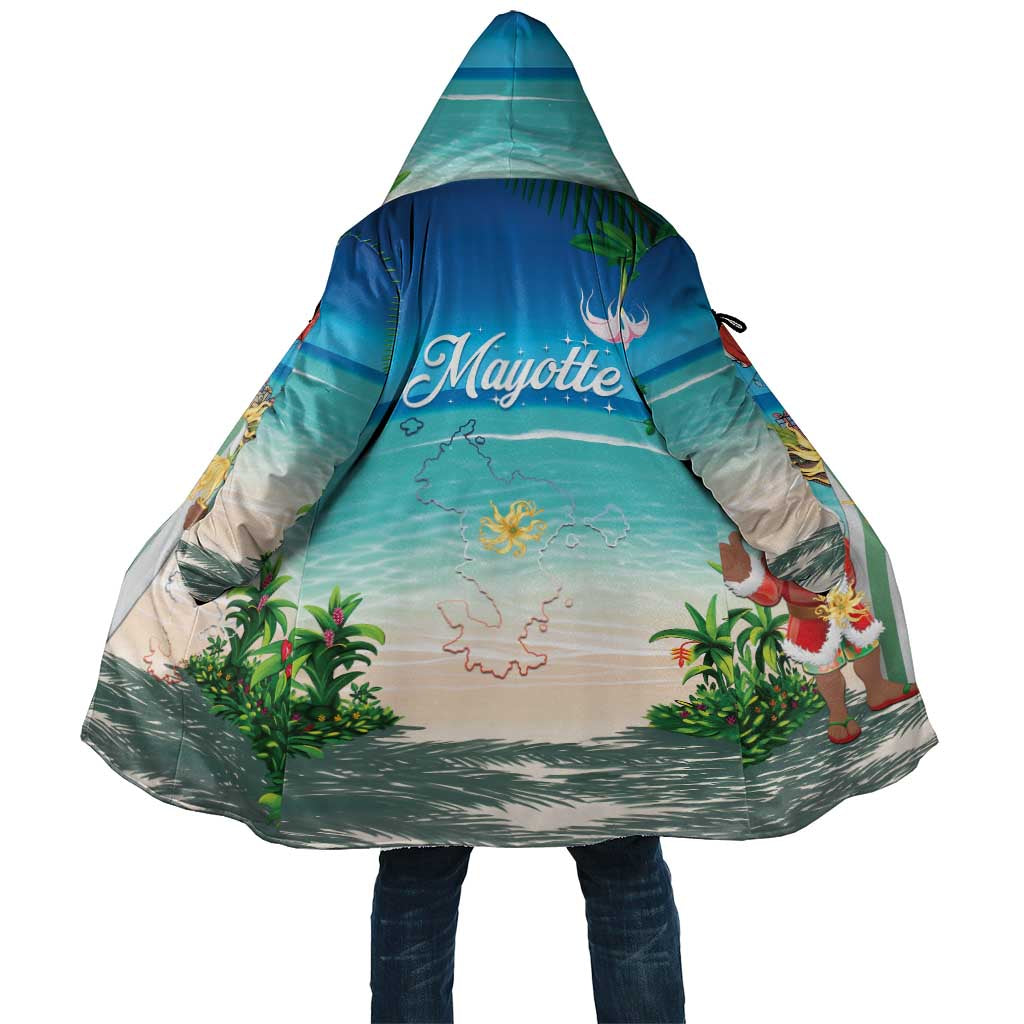 Mayotte Christmas Cloak Santa Chill on Tropical Beach - Wonder Print Shop