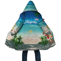 Mayotte Christmas Cloak Santa Chill on Tropical Beach - Wonder Print Shop