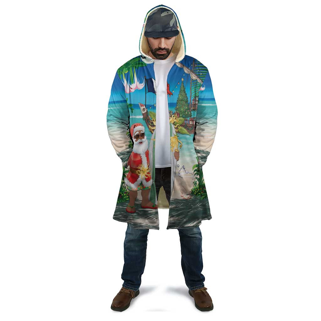 Mayotte Christmas Cloak Santa Chill on Tropical Beach - Wonder Print Shop